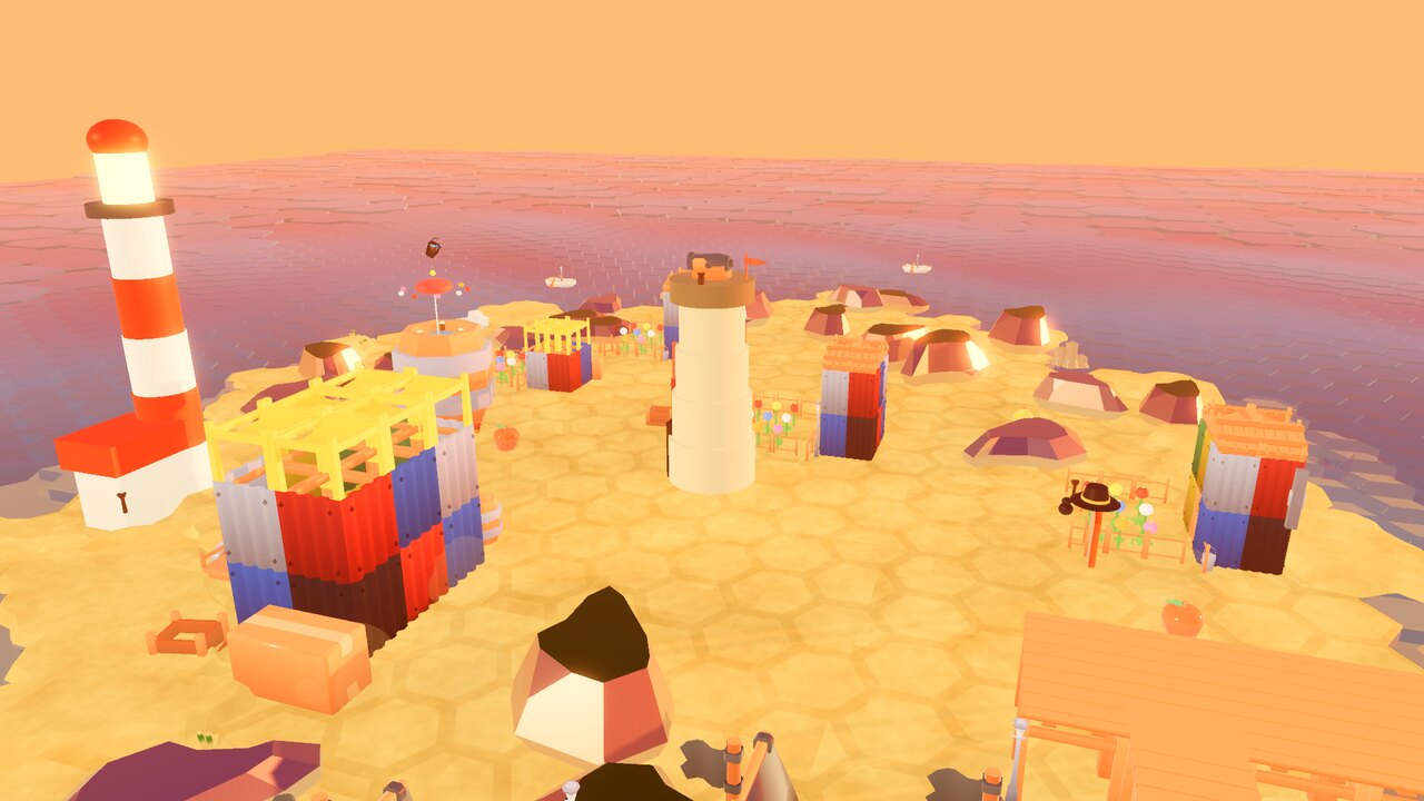 A guard tower duels a pirate galleon at sunset - a scene from Beyond the Horizon.