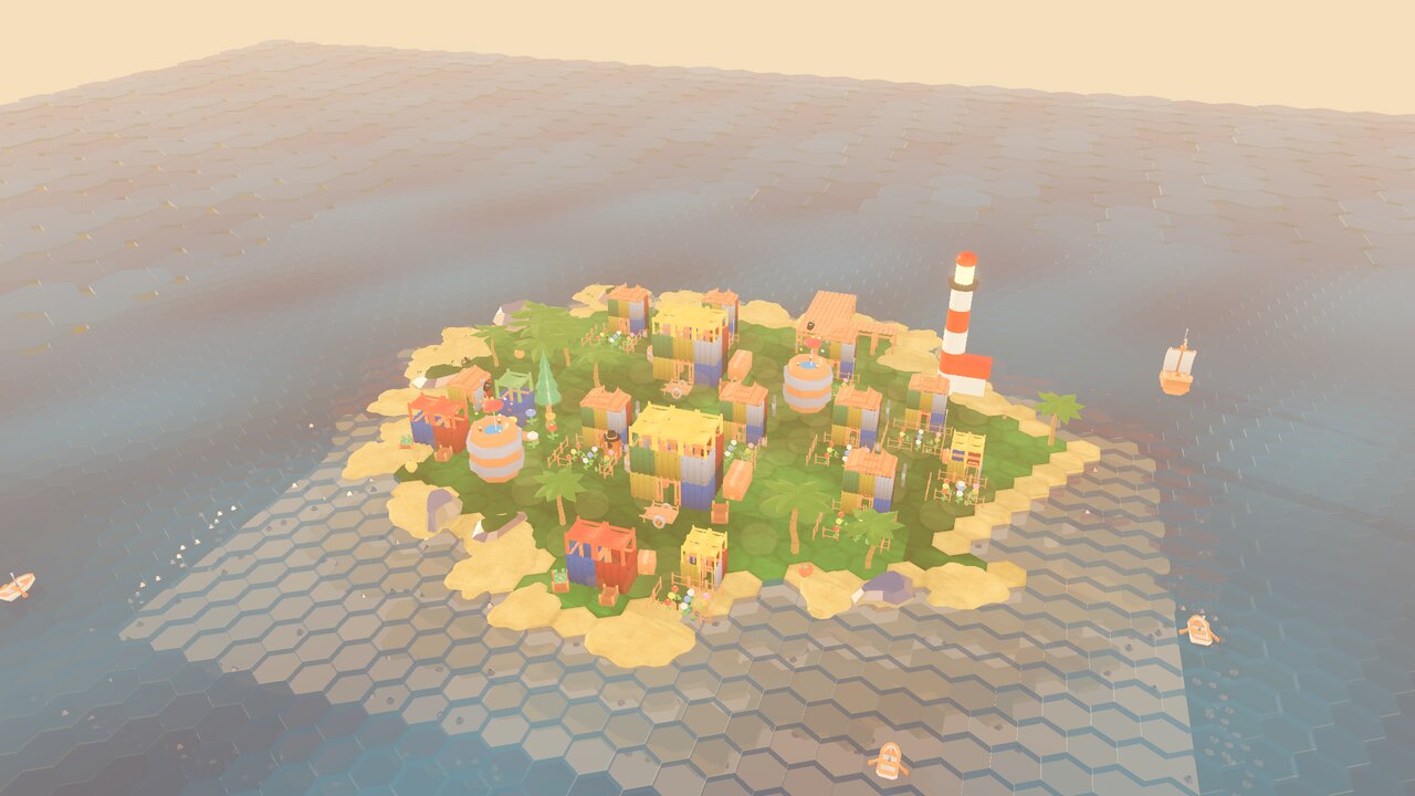 A bustling tropical town at dawn - a scene from Beyond the Horizon.