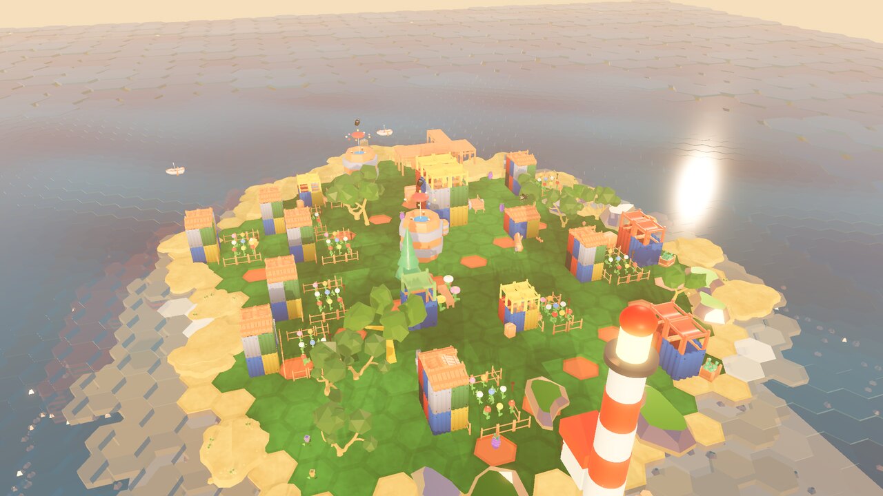 A bustling temperate town at dawn - a scene from Beyond the Horizon.