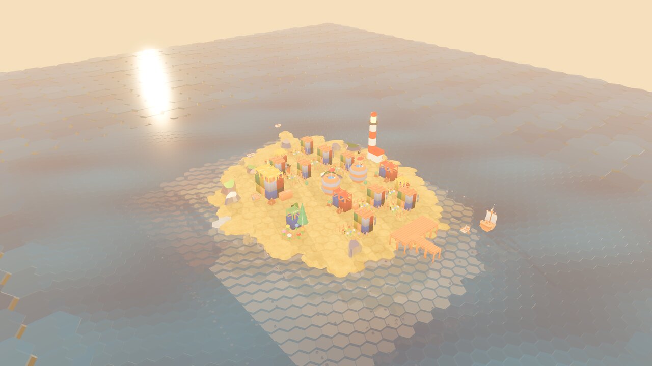 A bustling desert town at dawn - a scene from Beyond the Horizon.