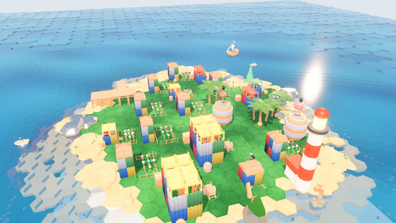 A bustling tropical town at midday - a scene from Beyond the Horizon.
