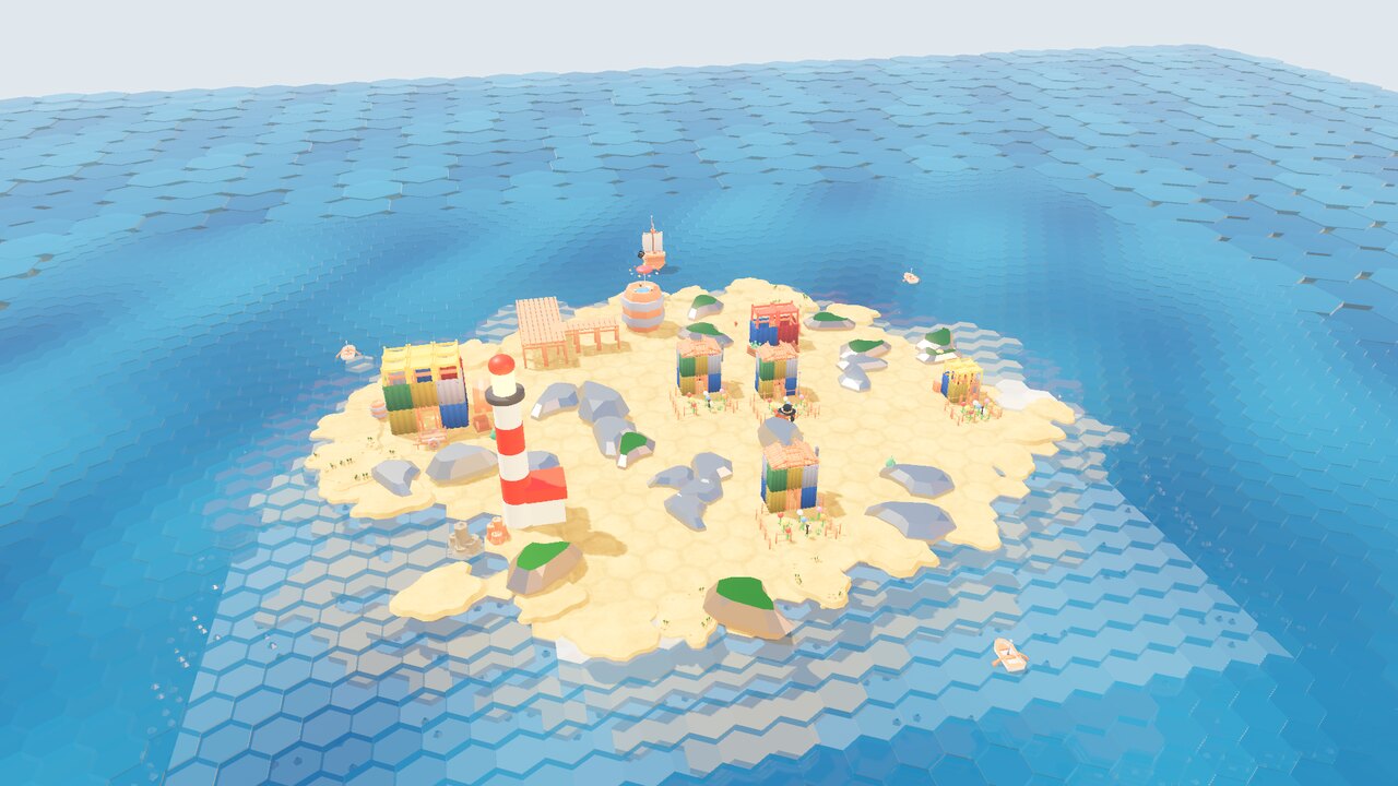 A busy desert harbour at midday - a scene from Beyond the Horizon.